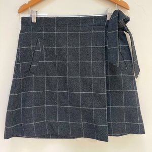 J.Crew wool wrap plaid skirt, size 6